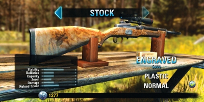 Rifle upgrade menu